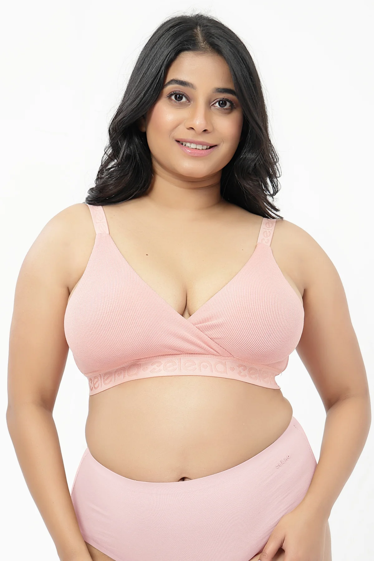 Zena Fine-Rib Bra - Rose Gold - Image 7