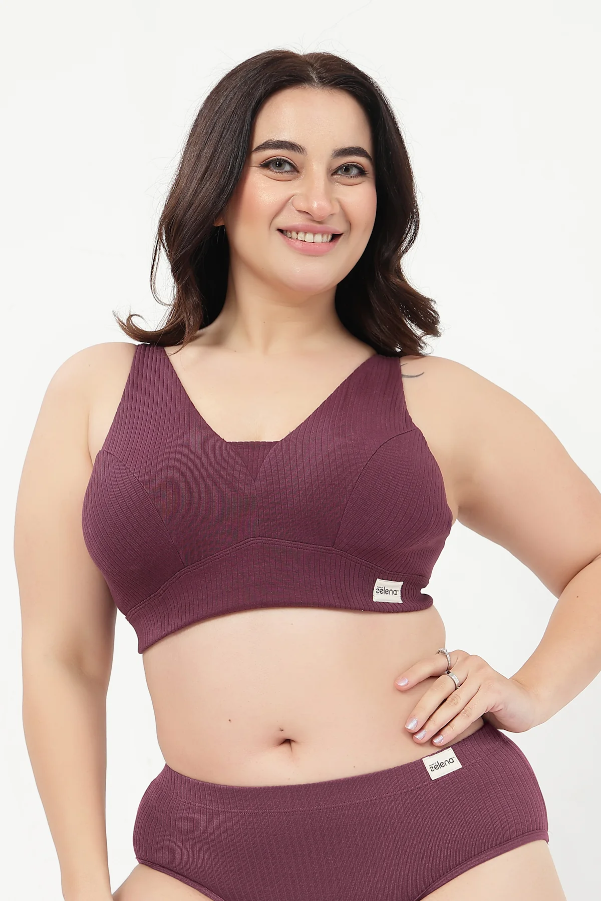 Sera Broad-Rib Bra - Dark Berry - Image 10
