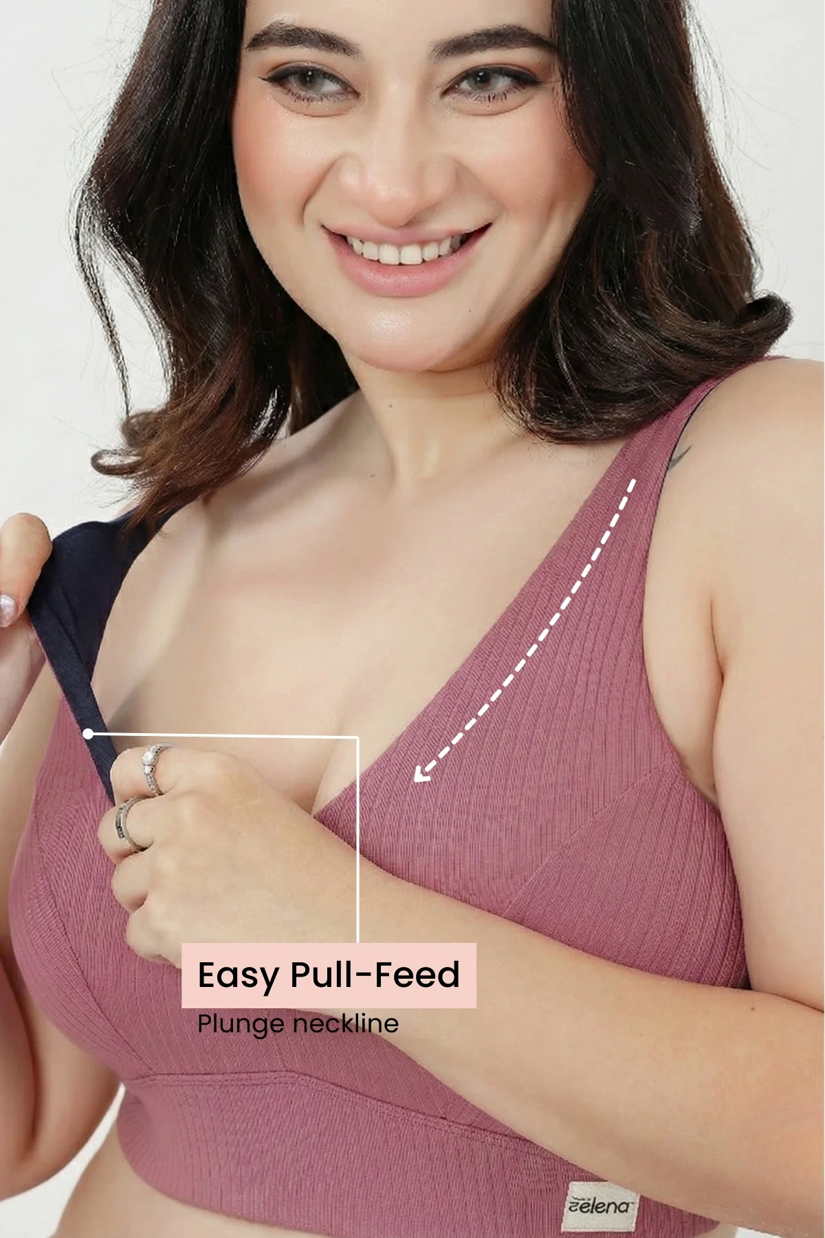 Sera Broad-Rib Bra - Blush - Image 4