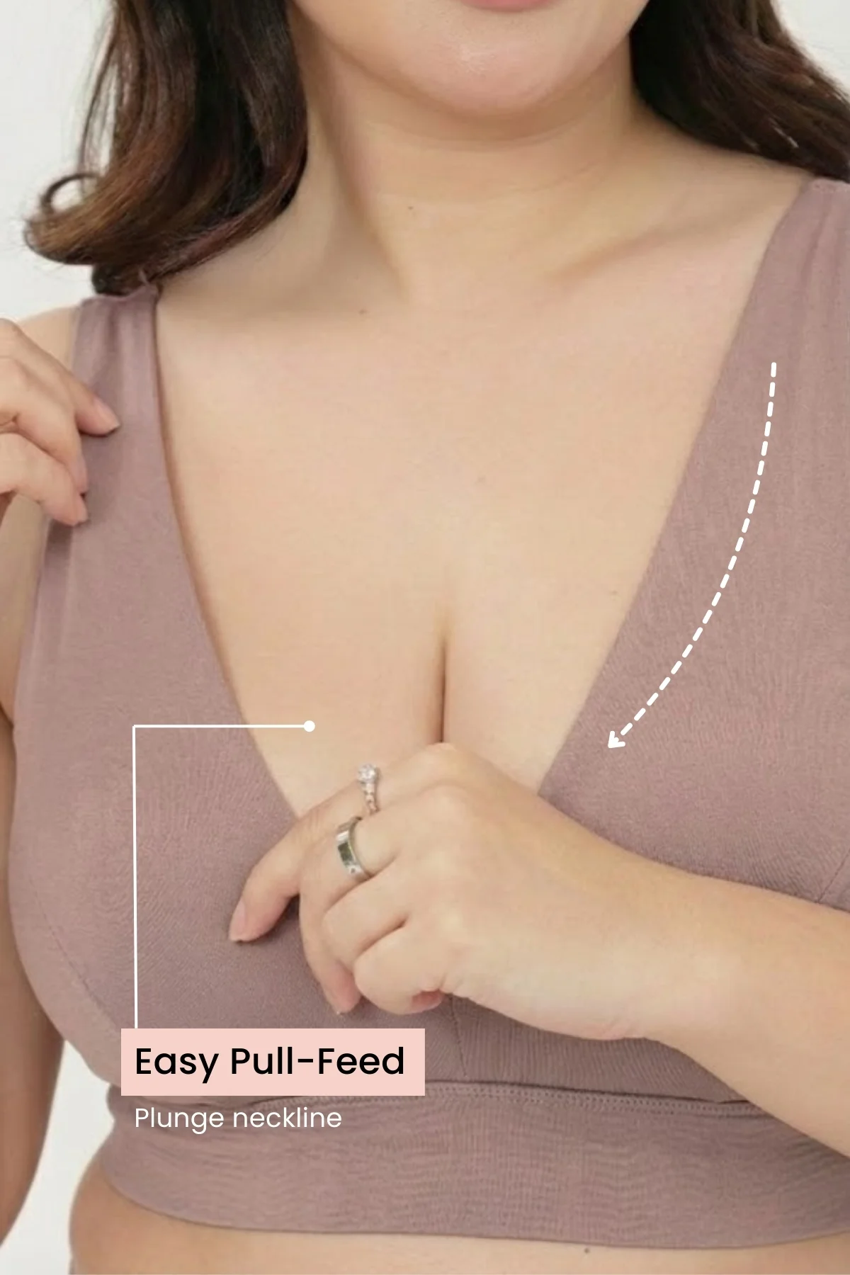 SecureFit Cotton Fixed-Pad Feeding Bra - Dark Skin - Image 4