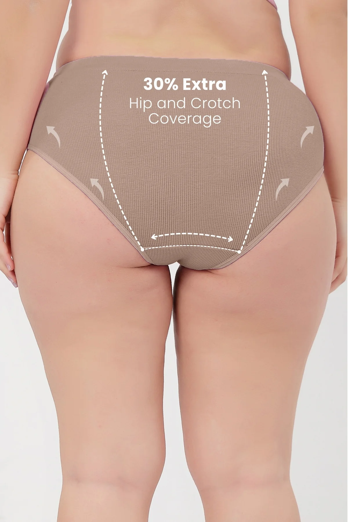 Sera Fine Rib Mid Rise Hipster Pack of 3 - (Skin, Blush, Black) - Image 2
